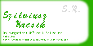 szilviusz macsik business card
